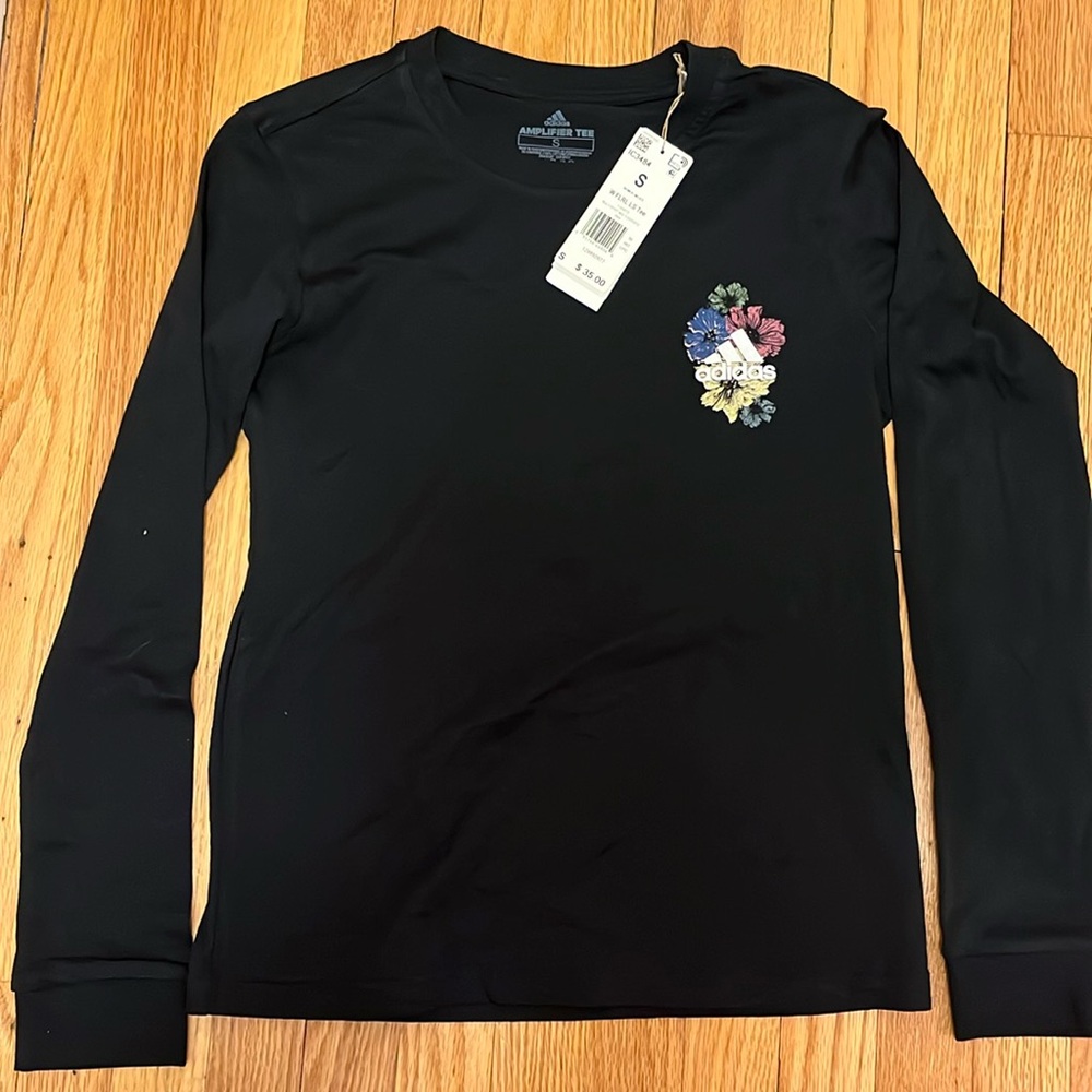 Adidas women Black Long Sleeve shirt Size small